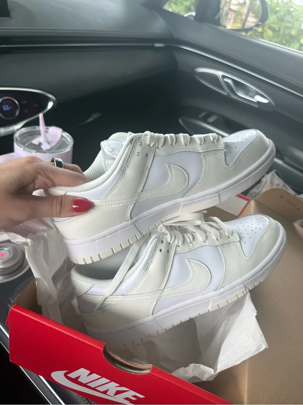Nike White/Sail Low Dunk Box — Women's Sizes